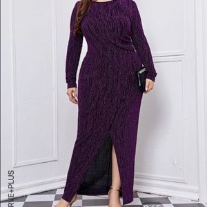 NWOT Glittery Purple Shein Dress with cutout at bottom